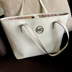 Beautiful white MK tote. Like new